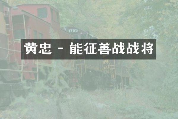 黄忠 - 能征善战战将