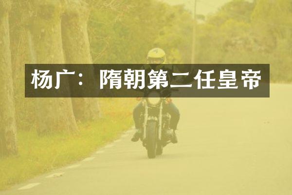 杨广：隋朝第二任皇帝