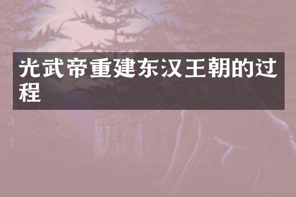 光武帝重建东汉王朝的过程