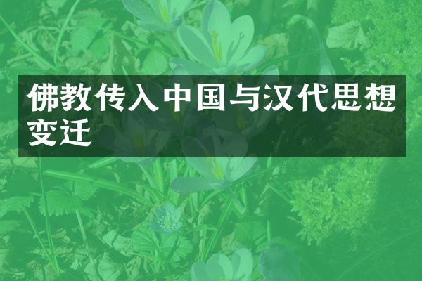 佛教传入中国与汉代思想变迁