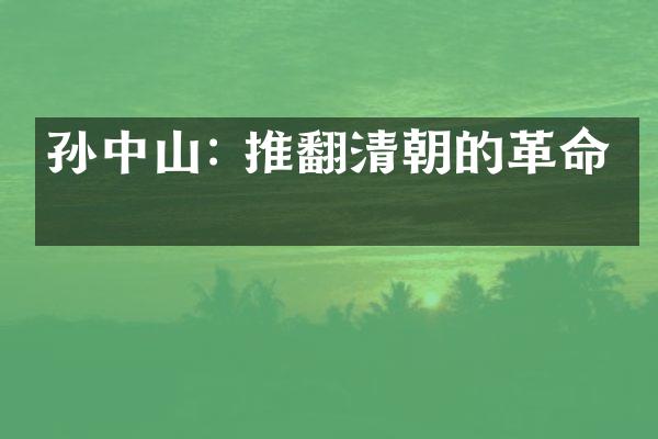 孙中山: 推翻清朝的革命家