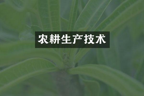 农耕生产技术