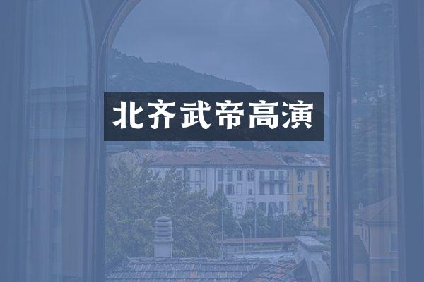 北齐武帝高演