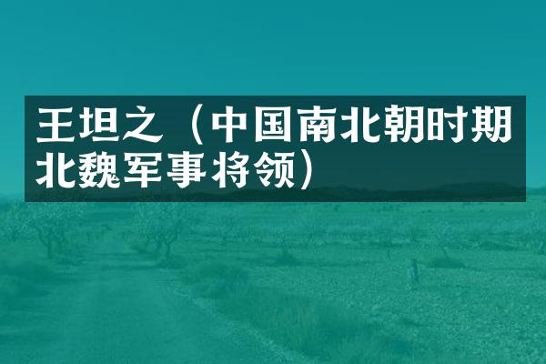 王坦之（中国南北朝时期北魏军事将领）