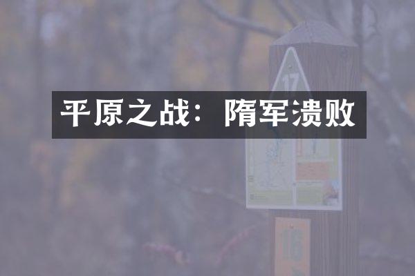 平原之战：隋军溃败