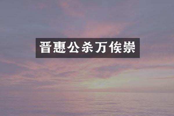 晋惠公杀万俟崇