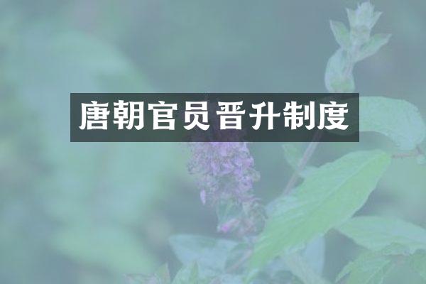 唐朝官员晋升制度