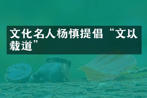 文化名人杨慎提倡“文以载道”