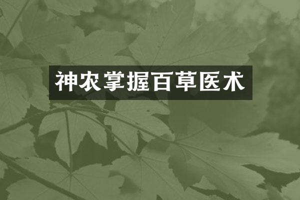 神农掌握百草医术