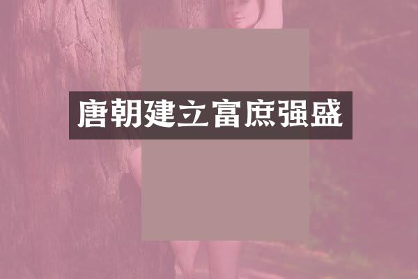 唐朝建立富庶强盛