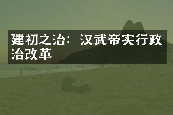建初之治：汉武帝实行政治改革