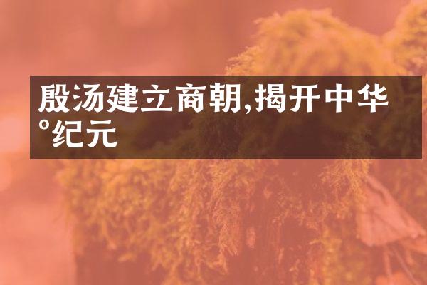 殷汤建立商朝,揭开中华新纪元