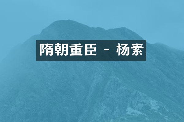 隋朝重臣 - 杨素