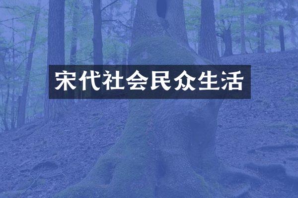 宋代社会民众生活