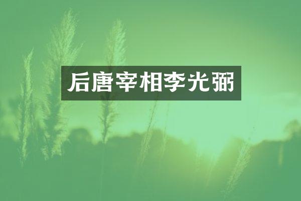 后唐宰相李光弼