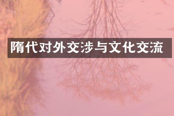 隋代对外交涉与文化交流