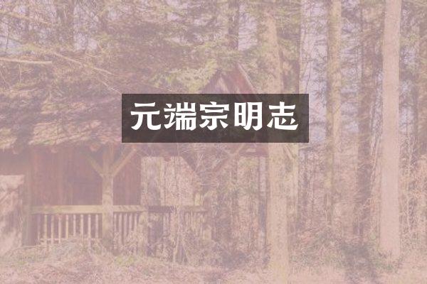 元端宗明志