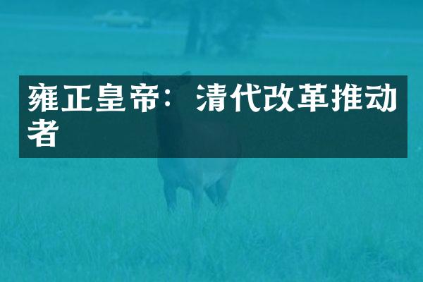 雍正皇帝：清代改革推动者