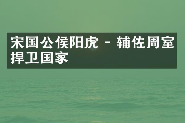 宋国公侯阳虎 - 辅佐周室捍卫国家