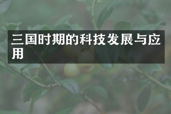 三国时期的科技发展与应用