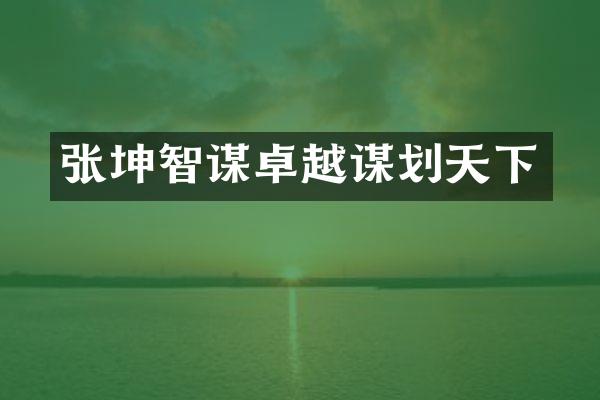 张坤智谋卓越谋划天下