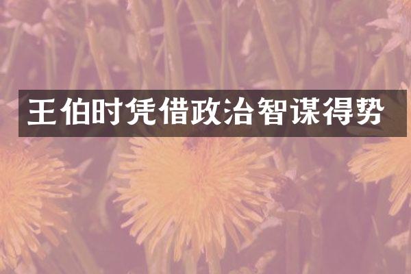 王伯时凭借政治智谋得势