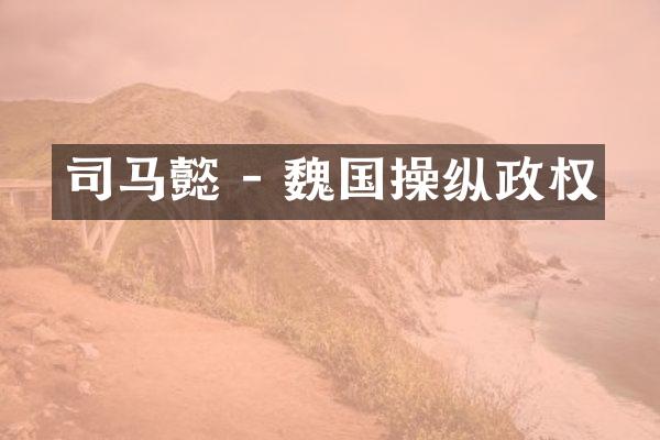 司马懿 - 魏国操纵政权