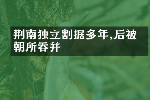 荆南独立割据多年,后被宋朝所吞并