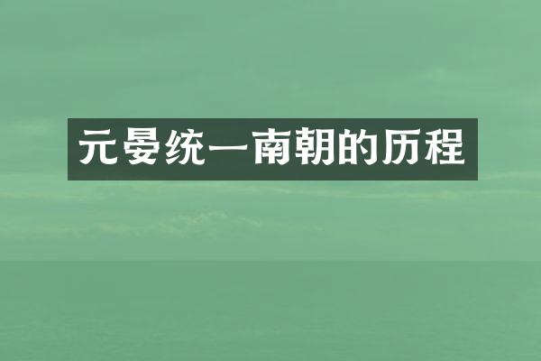 元晏统一南朝的历程