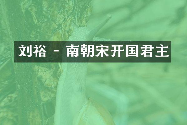 刘裕 - 南朝宋开国君主