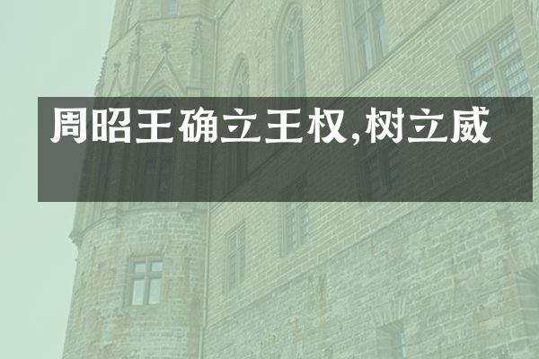 周昭王确立王权,树立威信