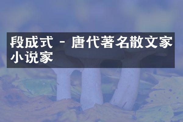 段成式 - 唐代著名散文家小说家