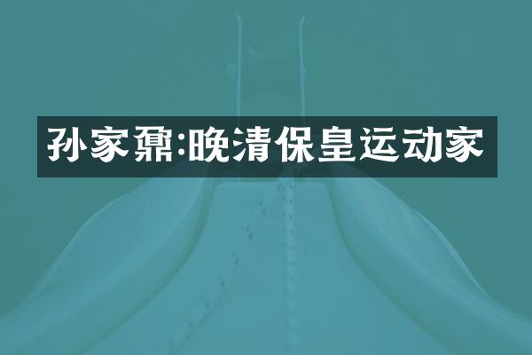 孙家鼐:晚清保皇运动家