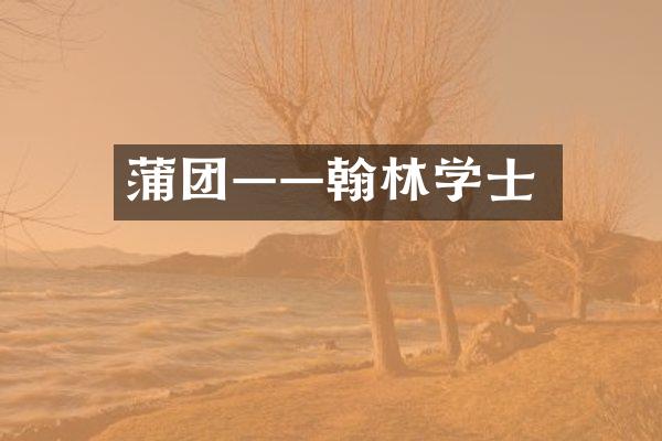 蒲团——翰林学士