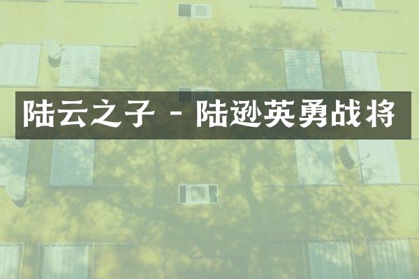 陆云之子 - 陆逊英勇战将