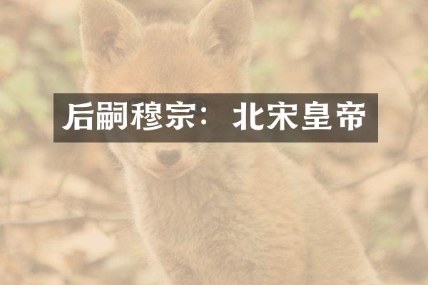 后嗣穆宗：北宋皇帝