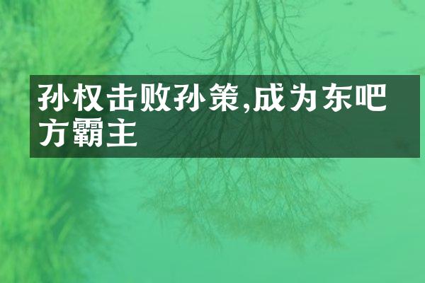 孙权击败孙策,成为东吧一方霸主