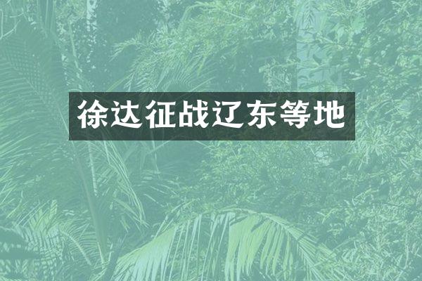 徐达征战辽东等地