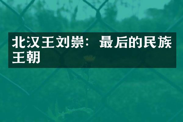 北汉王刘崇：最后的民族王朝