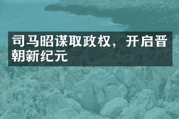 司马昭谋取政权，开启晋朝新纪元