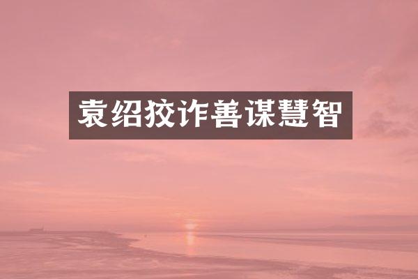 袁绍狡诈善谋慧智
