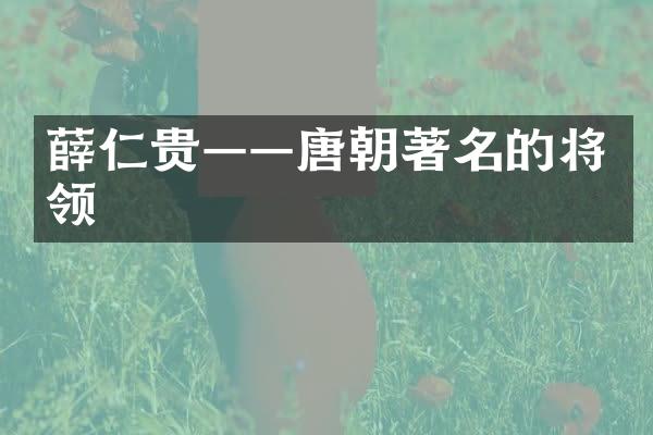 薛仁贵——唐朝著名的将领