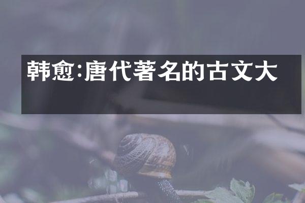 韩愈:唐代著名的古文大师