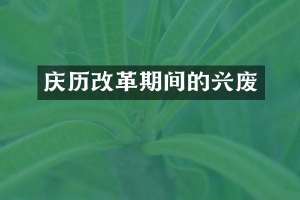 庆历改革期间的兴废