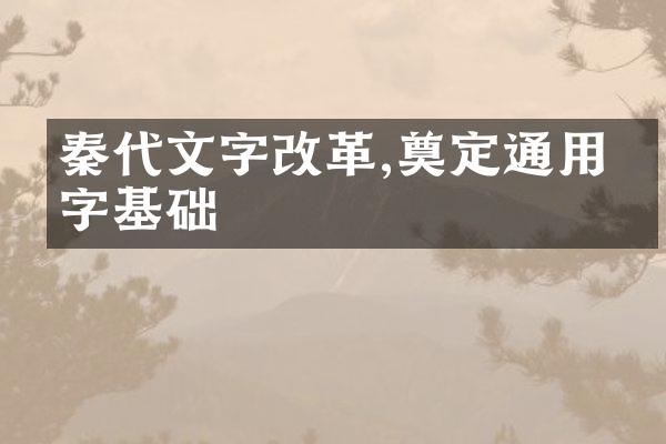 秦代文字改革,奠定通用文字基础