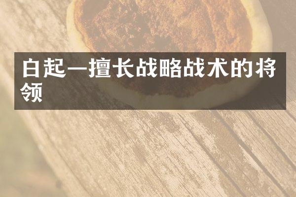 白起—擅长战略战术的将领