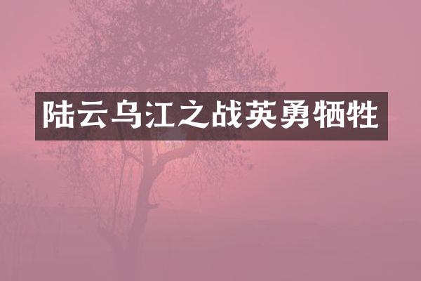 陆云乌江之战英勇牺牲