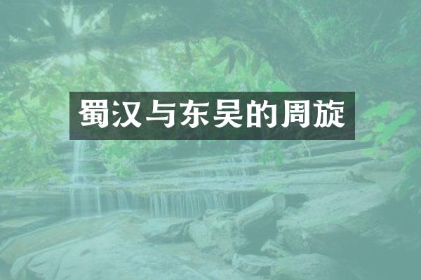 蜀汉与东吴的周旋