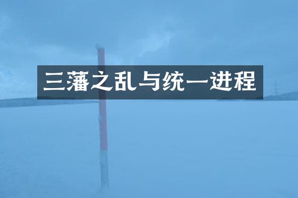 三藩之乱与统一进程