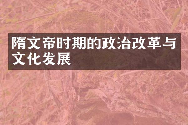 隋文帝时期的政治改革与文化发展